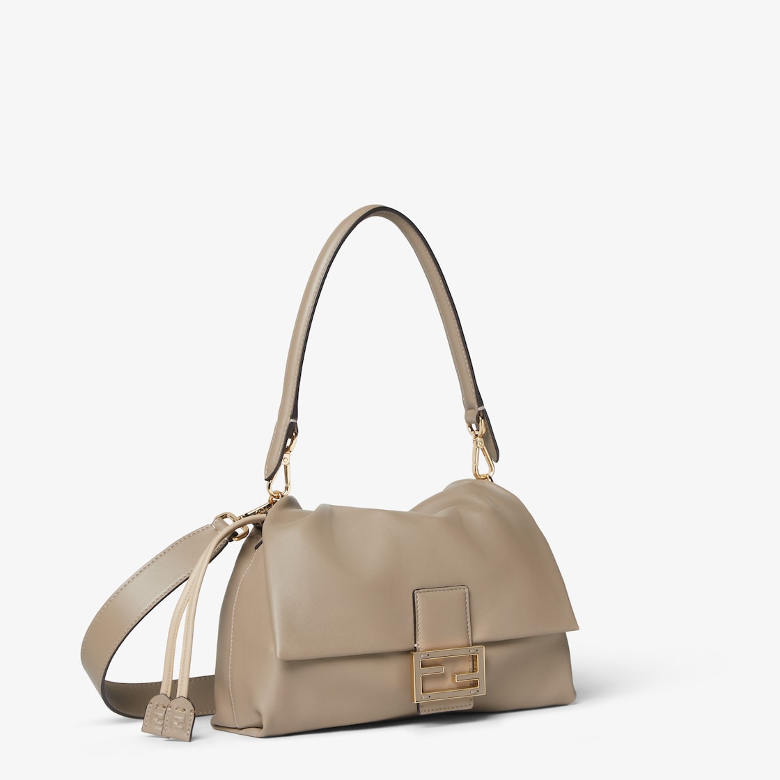 FENDI Mamma Baguette Medium Dove gray nappa leather bag - Image 4